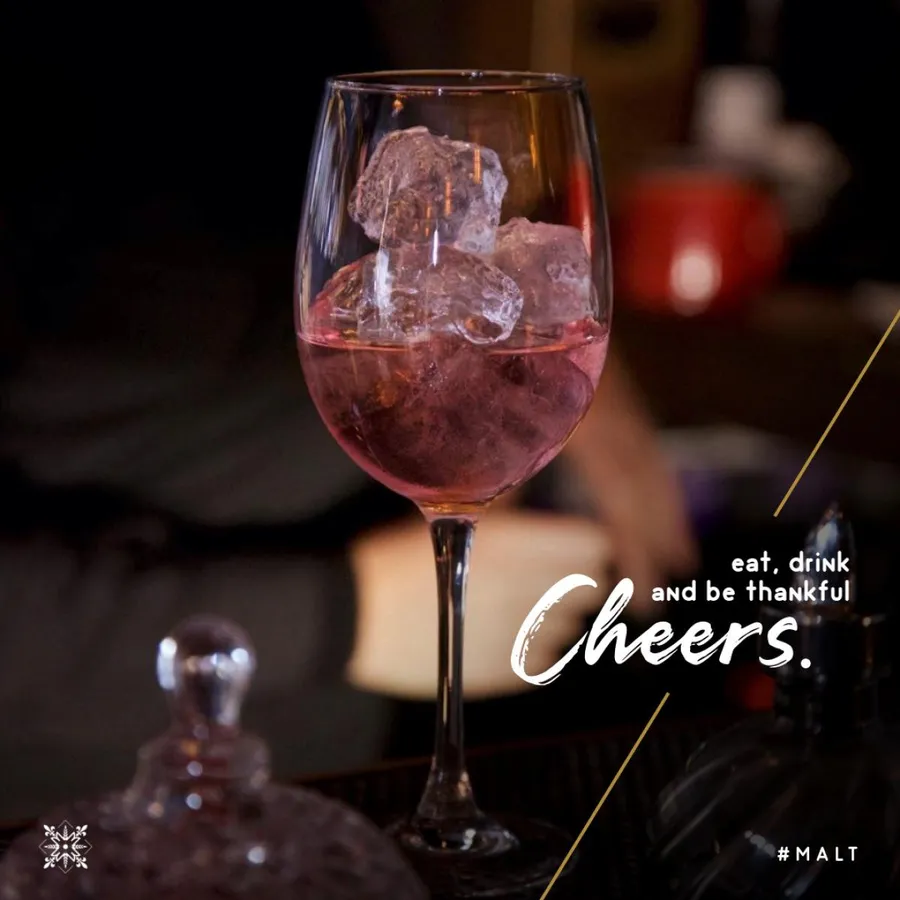 Rosé wine over ice